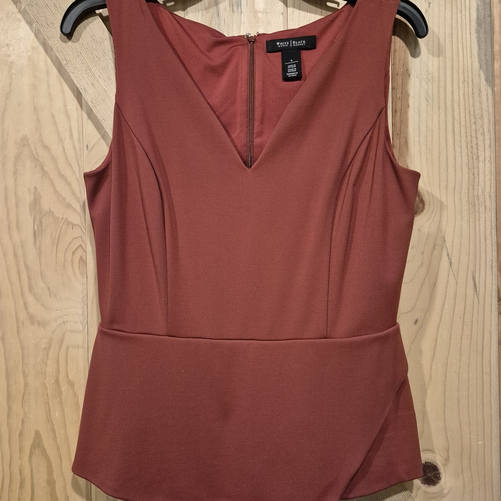 White House Black Market Women's Rust Sleeveless Blouse